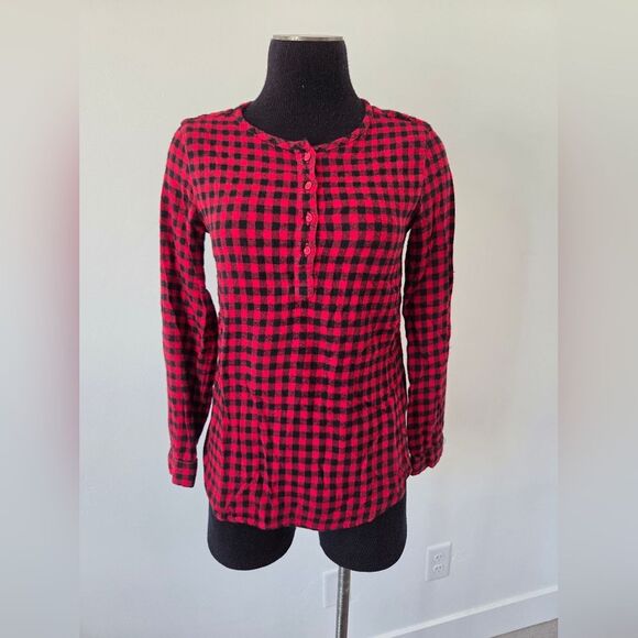 GAP Kids XXL 14-16 Girls Buffalo Plaid Blouse Top High Neck Winter Cozy Cabin - Picture 2 of 11